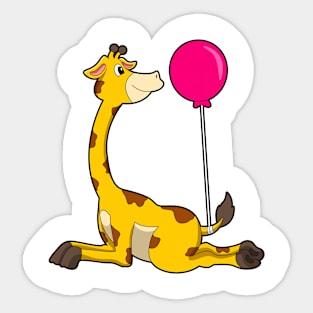 Giraffe with Balloon Sticker